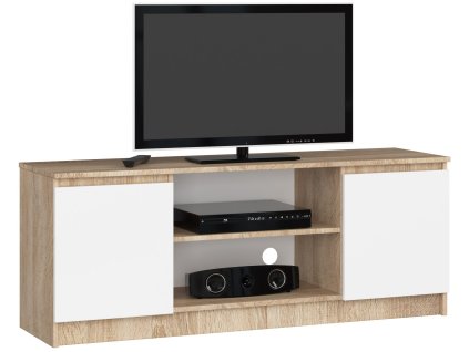 szafka rtv k 140cm 2d 1p sonoma biala 2tyzcvi5pdw8lehx