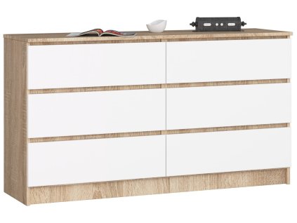 komoda k140 6 szuflad sonoma biala f9qv7cyhw87e48ys