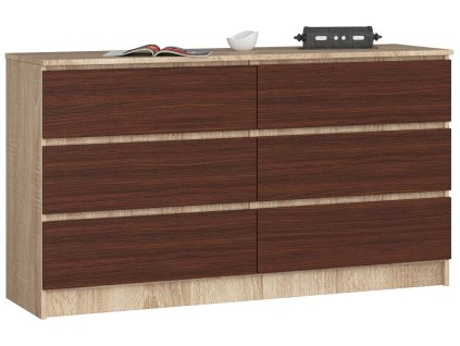 komoda k140 6 szuflad sonoma wenge ifb7qsgempy7a4co