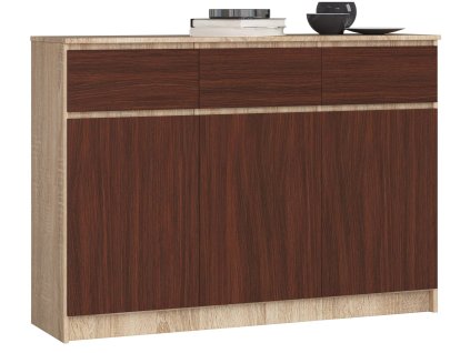 komoda k 140cm 3 drzwi 3 szuflady sonoma wenge pdvywnwjjohaaxdi