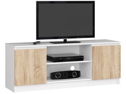 szafka rtv k 140cm 2d 1p biala sonoma d1hz22wlai9gxoo2