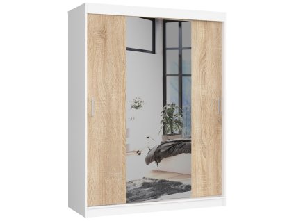 szafa przesuwna 150cm clp z lustrem biala sonoma fvwf56lxd5jffefl