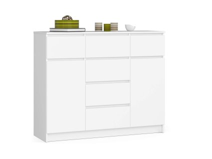 komoda do salonu 120 cm k017 biala 2 drzwi 6 szuflad bukia5ecrv6fpbk3