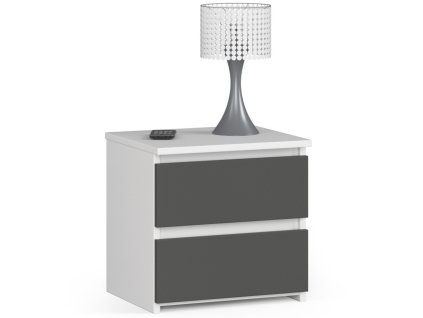 szafka nocna cl2 40 cm 2 szuflady biala grafit szary f3rusfpp54bmlxdp