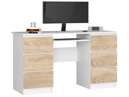 biurko komputerowe a 11 6 szuflad 135cm biale sonoma 71ttro7oijjozbao