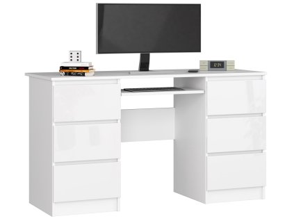 biurko komputerowe a 11 6 szuflad 135cm biale bialy polysk xsgsy7ah6wyi4w7a