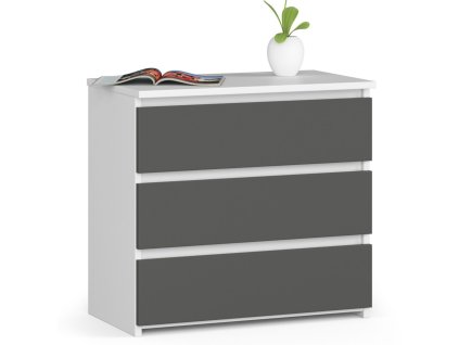 szafka nocna cl3 60 cm 3 szuflady biala grafit szary q3gja8hdiynfi8xr