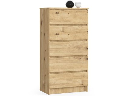 komoda do salonu k 60 cm 5 szuflad dab artisan zibvegavu9furvvx