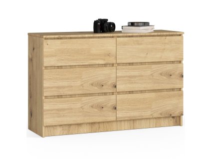 komoda do salonu k 120 cm 6 szuflad dab artisan 0sarv1cdny4kdlim