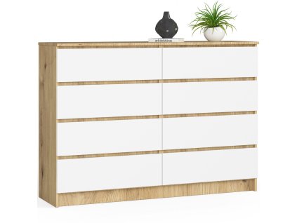 komoda do salonu k 140 cm 8 szuflad dab artisan biala 2xg7ewqs1hi1jtvh