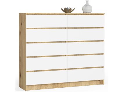 komoda do salonu k 140 cm 10 szuflad dab artisan biala s3y9yxncuwpv4eyv