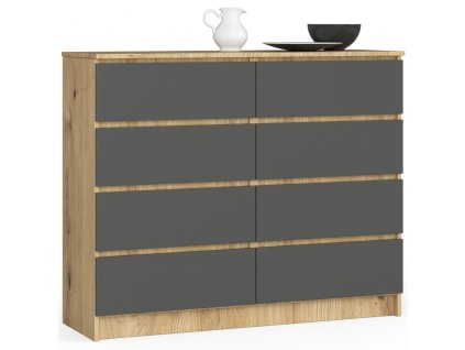 komoda do salonu k 120 cm 8 szuflad dab artisan grafit szary luezmb4uzkjxanfa