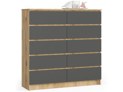 komoda do salonu k 120 cm 10 szuflad dab artisan grafit szary 8gdx6jefayjztesj