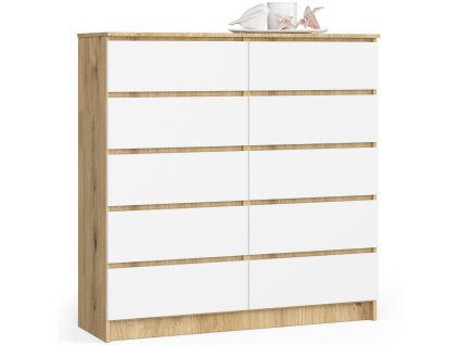 komoda do salonu k 120 cm 10 szuflad dab artisan biala d55pgxq5enmycrmc