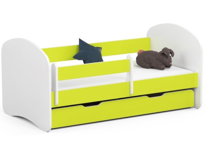 lozko dzieciece 140x70 smile z materacem i szuflada limonkowe putlhvyn2krx9hld