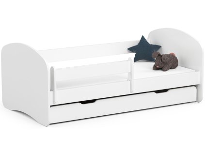 lozko dzieciece 160x80 smile z materacem i szuflada biale pqb05ajl4hwngmdi