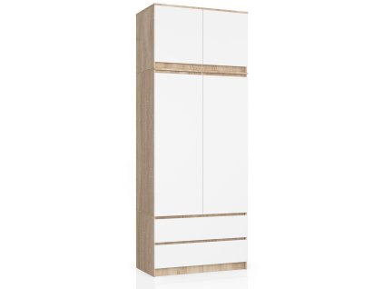 szafa z nadstawka s 90cm 2 drzwi 2 szuflady dab sonoma biala iljqcsrhr7g7ipma