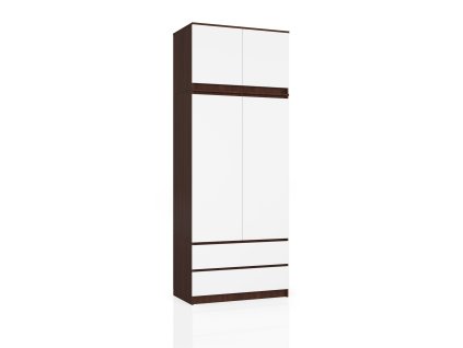 szafa z nadstawka s 90cm 2 drzwi 2 szuflady wenge biala bsd8loagp3hg2sbz