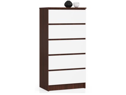 komoda k60 5 szuflad wenge biala t9hwfn6xamnkibzs