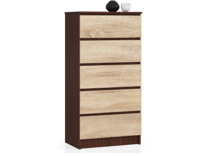 komoda k60 5 szuflad wenge biala iqrzdv5yvsfmviim