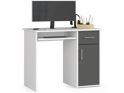 biurko pin 90 cm biale grafit szary 1 szuflada 1 drzwi wolnostojace e4ctiucrorgiaapc