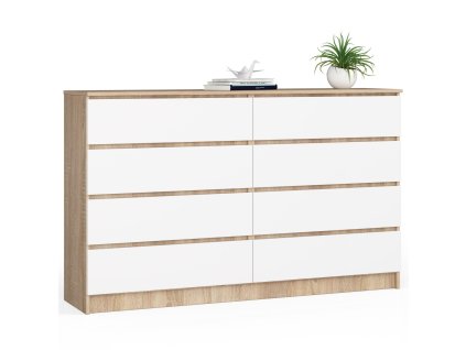 komoda do salonu k 160 cm 8 szuflad dab sonoma biala ndm05ujevf2wk07z