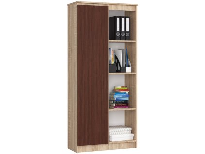 regal biurowy r 80cm clp 1 drzwi 4 polki sonoma wenge oyrws0ezevhdmfuy