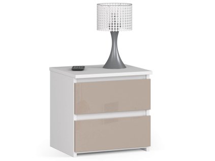 szafka nocna 40 cm cl2 biala cappuccino polysk 2 szuflady kkar3halk4opjvur