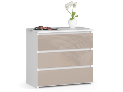 szafka nocna 60 cm cl3 biala cappuccino polysk 3 szuflady lwkrilkenh1wgosw