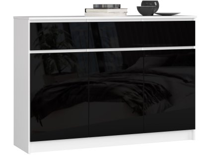 komoda k 140cm 3 drzwi 3 szuflady biala czarny polysk useriqoyy9xufwyn
