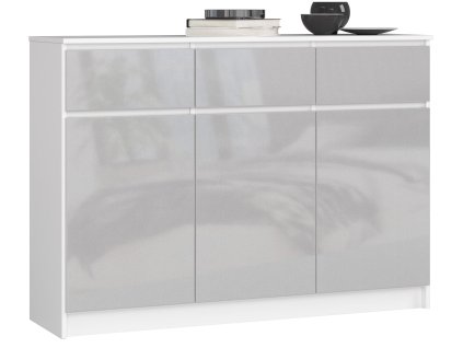 komoda k 140cm 3 drzwi 3 szuflady biala metalik polysk ufq1ihznavysstxp
