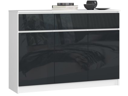 komoda k 140cm 3 drzwi 3 szuflady biala grafit polysk toy8zwtlfdhuv2v4