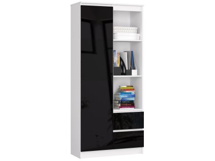 regal biurowy r 80cm clp r11 bialy czarny polysk n4cegzf2nztze6ne
