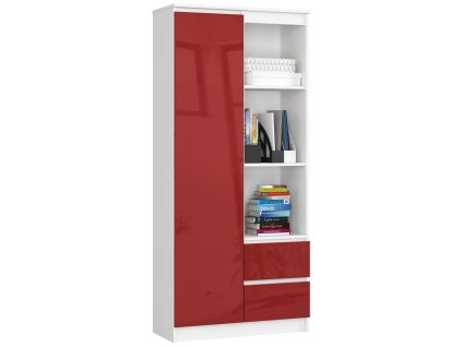 regal biurowy r 80cm clp r11 bialy czerwony polysk htouef5xag2j3sd9
