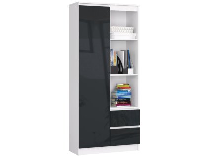 regal biurowy r 80cm clp r11 bialy grafit polysk 2wl1grjxc4eaq2xn