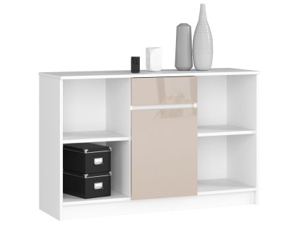 komoda b 17 120 cm 1 szuflada 1 drzwi biala cappuccino polysk 4oo8gvdflhlxfnvs