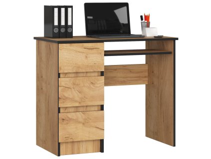 biurko komputerowe 90 cm a 6 dab craft lewe z 3 szufladami s6gwtwmbwrj1kngy