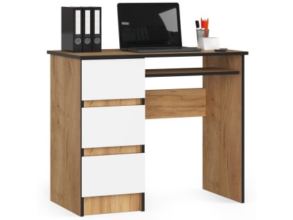 biurko komputerowe a 6 90 cm lewe dab craft biale 3 szuflady wah2f9c8kpga3cpv