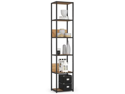 regal loftowy metalowy 40 cm czarny dab craft 6 polek keisd6mf73kex5i7