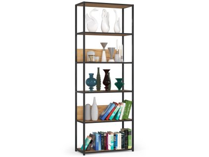 regal loftowy metalowy 70 cm czarny dab craft 6 polek v0olpf0kxsoas9vo