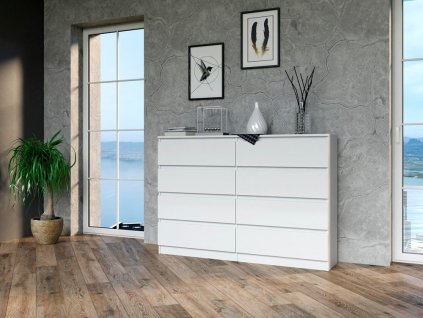 komoda m8 140 biela aranz