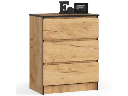 komoda do salonu k 60 cm 3 szuflady dab craft yymg6aq5in1vwssy