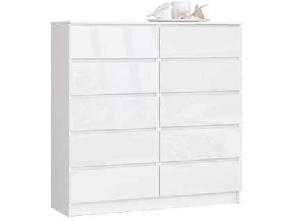 komoda k 120cm 10 szuflad biala wysoki polysk eziukpttwp5zfvab