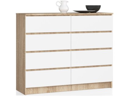 komoda k120 8 szuflad sonoma biala jgrcucyumnp1tfvr