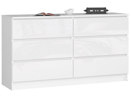 komoda k140 6 szuflad akryl biala wysoki polysk omwu6i9h93rwn82r