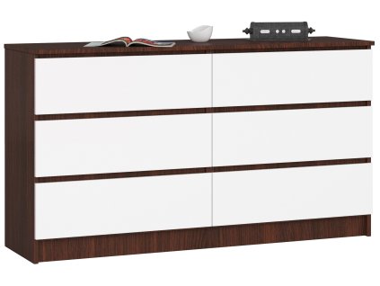 komoda k140 6 szuflad wenge biala 9mptjiqn49e7r1yq