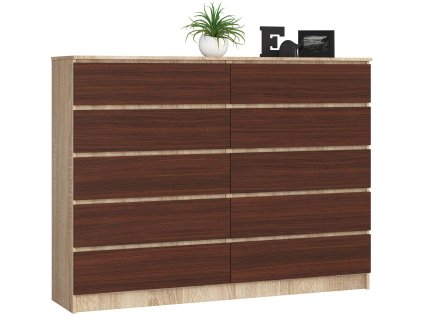 komoda k 160cm 10 szuflad sonoma wenge pdkwdbizwkwbauz0