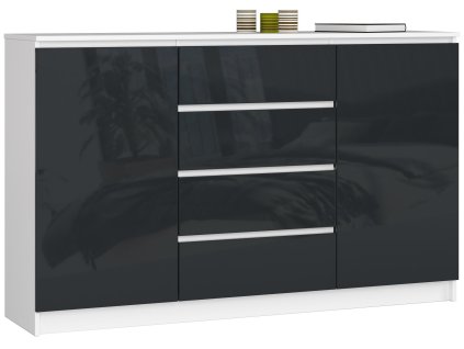 komoda k160 2 drzwi 4 szuflady grafit wysoki polysk qotv6ff5efablmyd