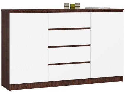 komoda k 160cm 2 drzwi 4 szuflady wenge biala pgam259zprgmfpcn
