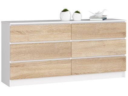 komoda k 160cm 6 szuflad biala sonoma cgep1jyymibcjtqq
